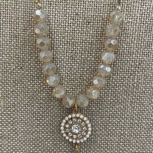 Pearls and crystals and gold leaf oh my! This 14” beauty is a show stopper!